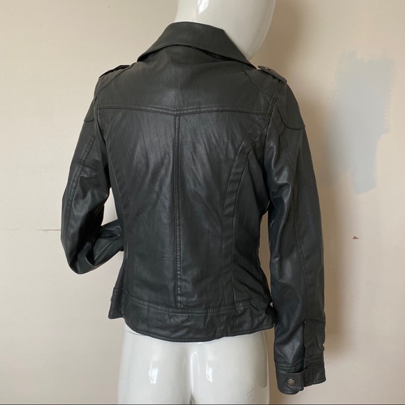 Faux Grey Leather Jacket - Picture 3 of 9